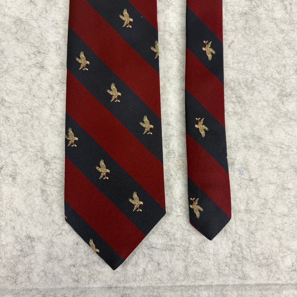 Retro Briar for Robinsons Eagle Motif Striped Silk Blend Tie 3.25" Wide USA